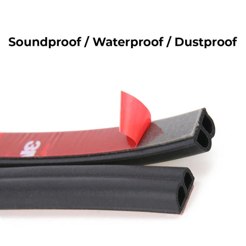 32 Feet Car Door Seal Strip, Rubber Seal Self Adhesive Weather Stripping, B Shape, Pack of 2